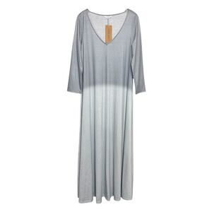 NWT‎ Tendency Ombre Maxi Dress V-Neck 3/4 Sleeve Casual Comfy Lagenlook Size M